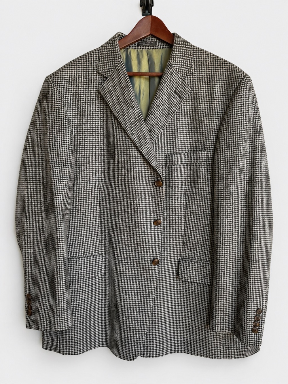Alan Flusser Vintage Houndstooth Wool & Silk Blazer 48R